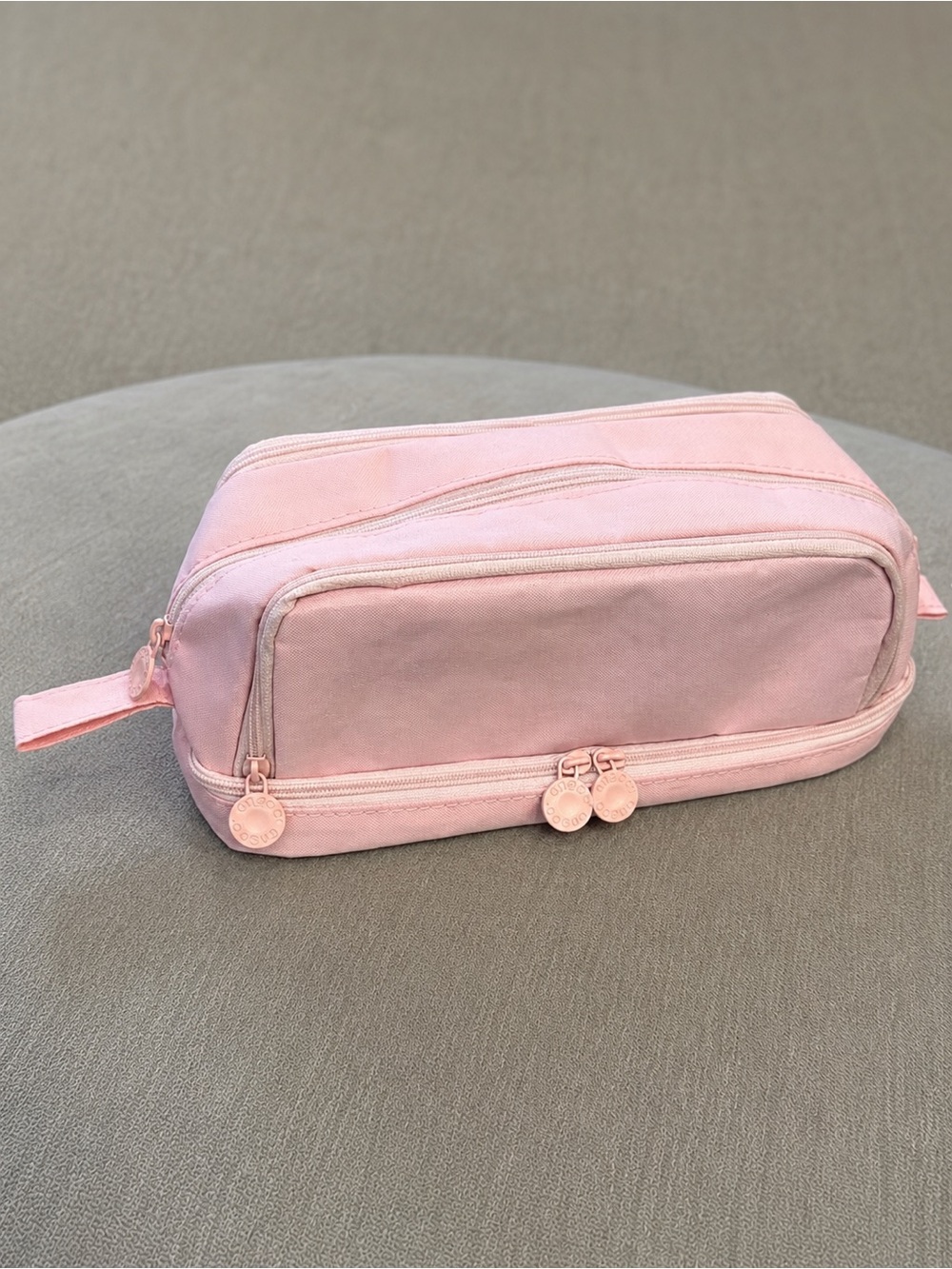 Pink Multi Compartment Organizer Bag / Pencil Pouch